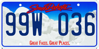 SD license plate 99WO36