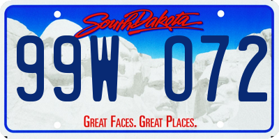 SD license plate 99WO72