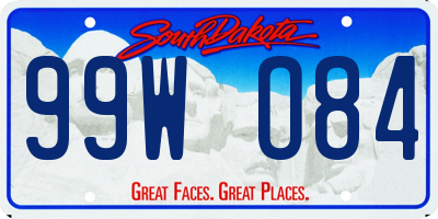 SD license plate 99WO84