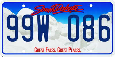 SD license plate 99WO86