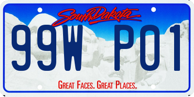 SD license plate 99WP01
