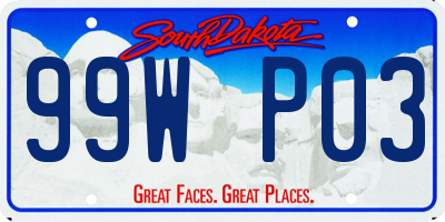 SD license plate 99WP03