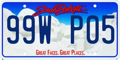 SD license plate 99WP05