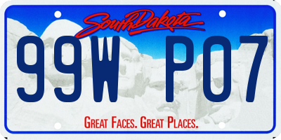 SD license plate 99WP07