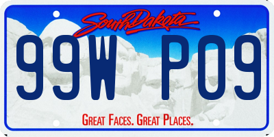 SD license plate 99WP09