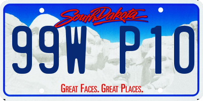 SD license plate 99WP10