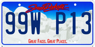 SD license plate 99WP13