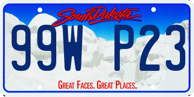 SD license plate 99WP23