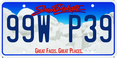 SD license plate 99WP39