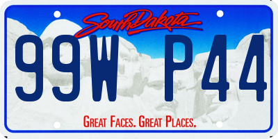 SD license plate 99WP44