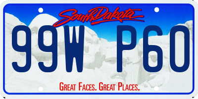 SD license plate 99WP60
