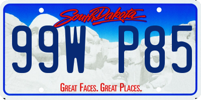 SD license plate 99WP85