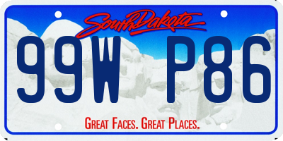 SD license plate 99WP86