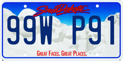 SD license plate 99WP91