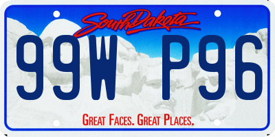 SD license plate 99WP96