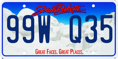 SD license plate 99WQ35