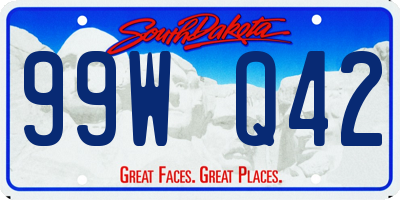 SD license plate 99WQ42