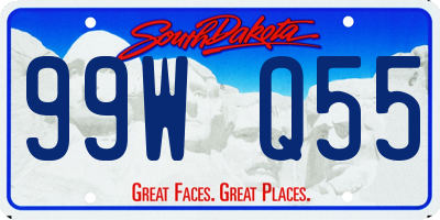 SD license plate 99WQ55