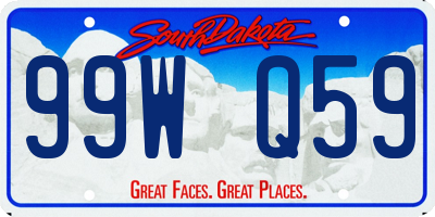 SD license plate 99WQ59