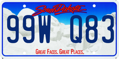 SD license plate 99WQ83