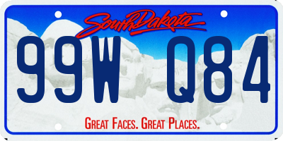 SD license plate 99WQ84