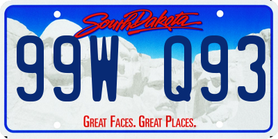 SD license plate 99WQ93