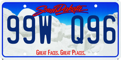 SD license plate 99WQ96