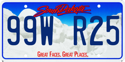 SD license plate 99WR25