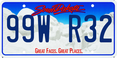 SD license plate 99WR32