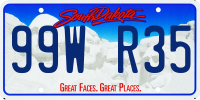 SD license plate 99WR35