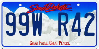 SD license plate 99WR42