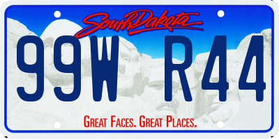 SD license plate 99WR44