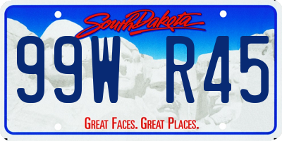 SD license plate 99WR45