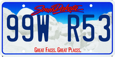SD license plate 99WR53