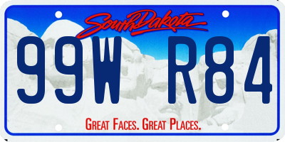 SD license plate 99WR84