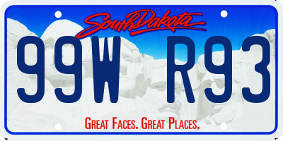 SD license plate 99WR93