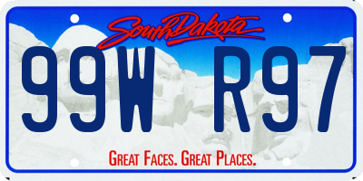 SD license plate 99WR97