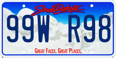 SD license plate 99WR98