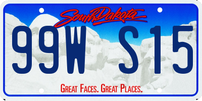 SD license plate 99WS15