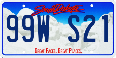 SD license plate 99WS21