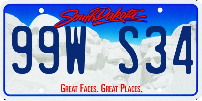 SD license plate 99WS34