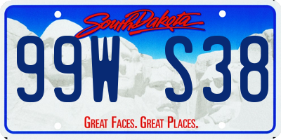 SD license plate 99WS38