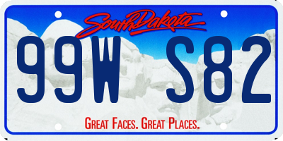 SD license plate 99WS82