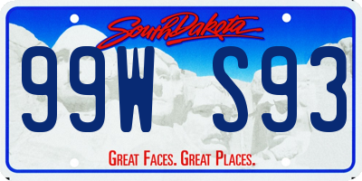 SD license plate 99WS93