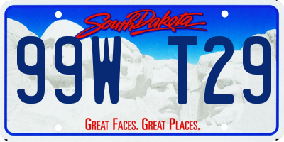 SD license plate 99WT29