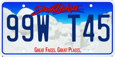 SD license plate 99WT45