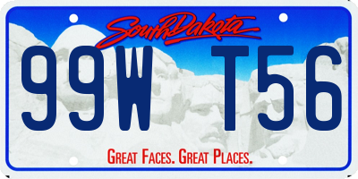 SD license plate 99WT56