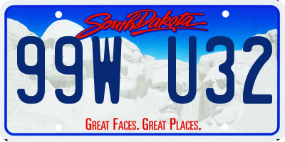 SD license plate 99WU32