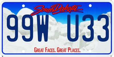 SD license plate 99WU33