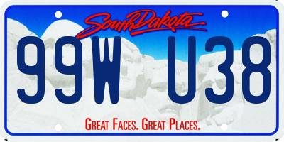 SD license plate 99WU38